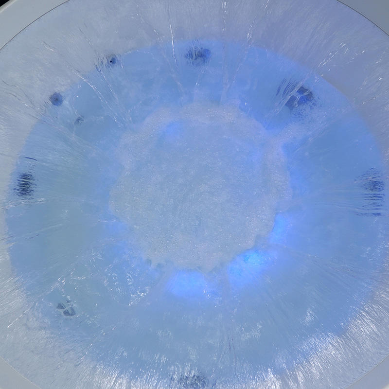 55-дюймовая круглая угловая ванна с гидромассажем и 360-градусным светодиодным освещением цвета водопада