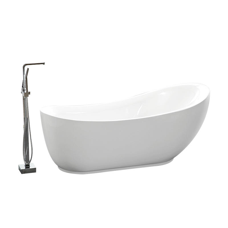 73 дюйма Высококачественная Отдельно стоящая ванна Глянцевый белый цвет