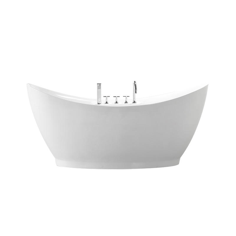 67-дюймовая двухсторонняя акриловая отдельностоящая ванна с установленным на палубе краном