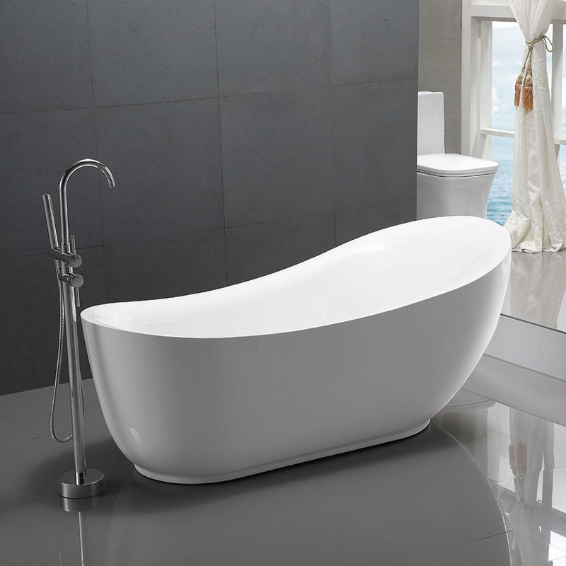73 дюйма Высококачественная Отдельно стоящая ванна Глянцевый белый цвет